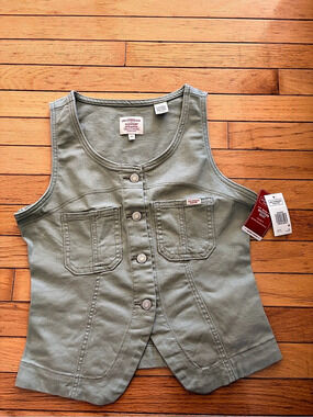 Levi Strauss & Co. Western Vest. Women's Cotton Vest in Green XS NWT